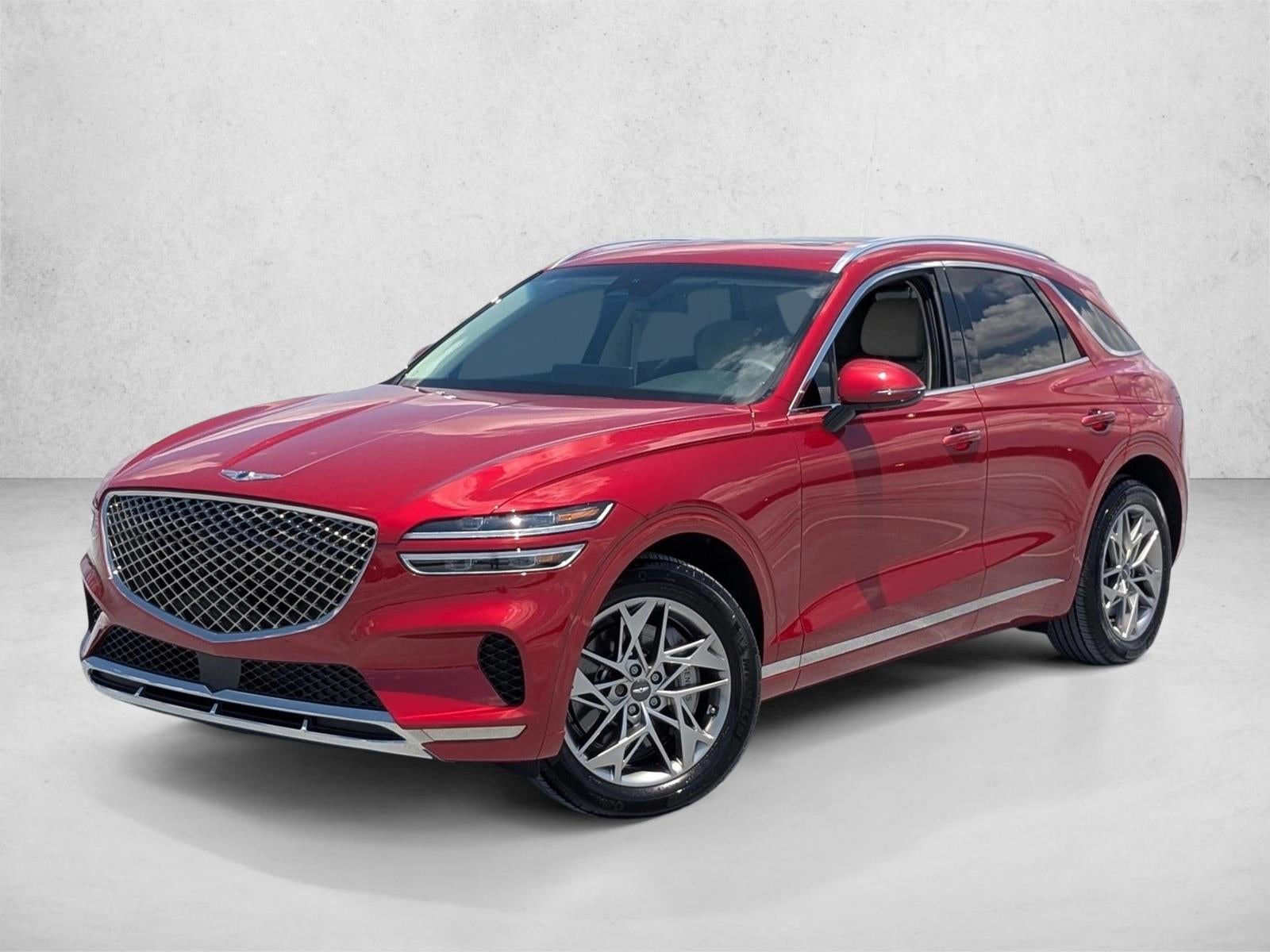 2025 Genesis GV70 2.5T AWD in Red — front three-quarter view