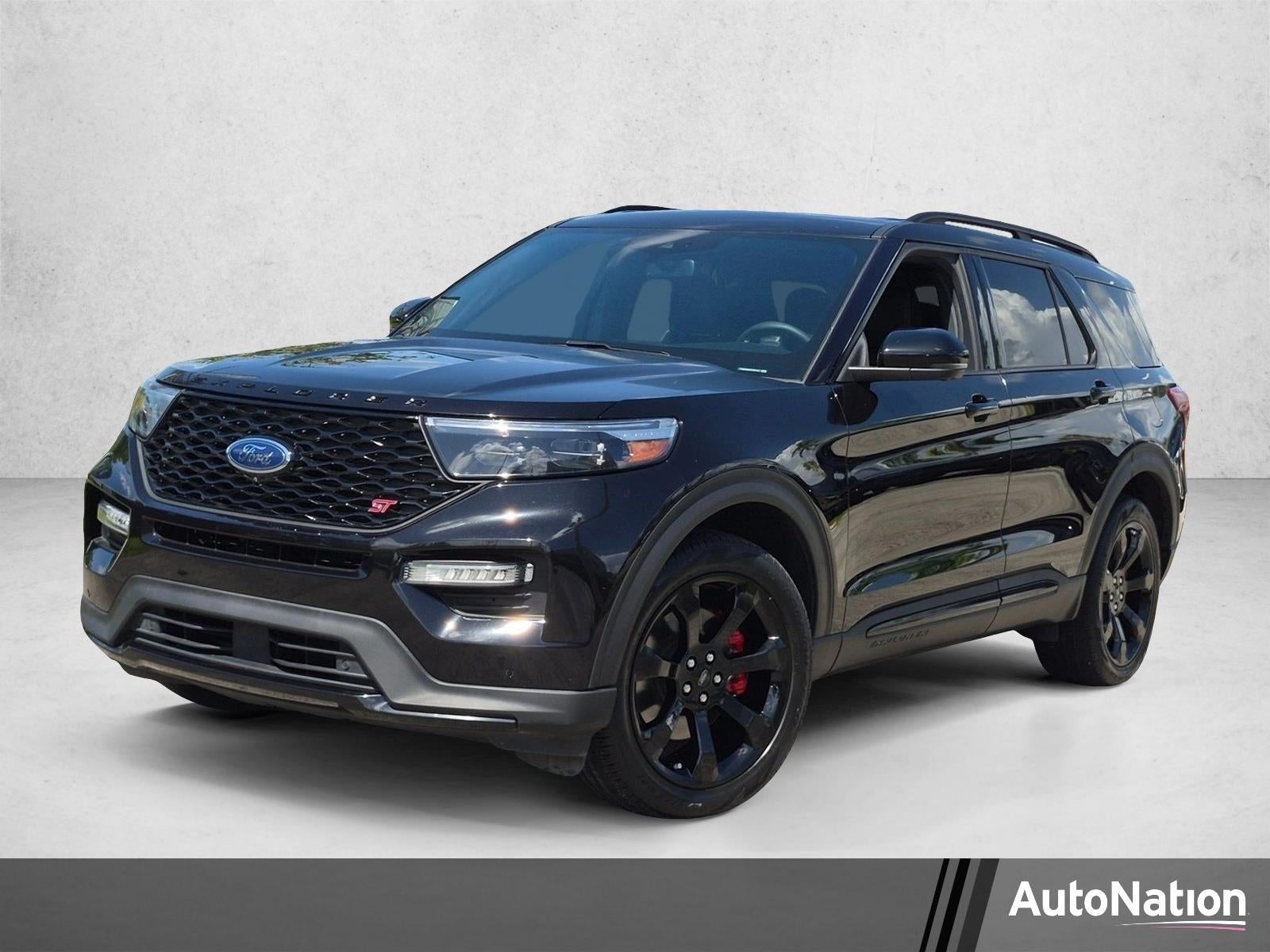 2023 Ford Explorer ST 4WD in Agate Black Metallic — front three-quarter view