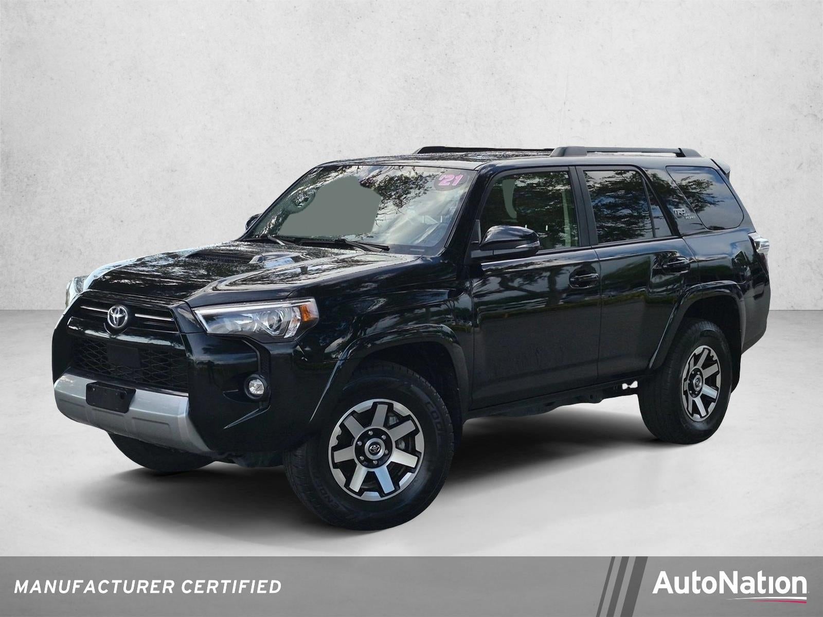 2021 Toyota 4Runner TRD Off Road Premium 4WD (Natl) in Midnight Black Metallic — front three-quarter view