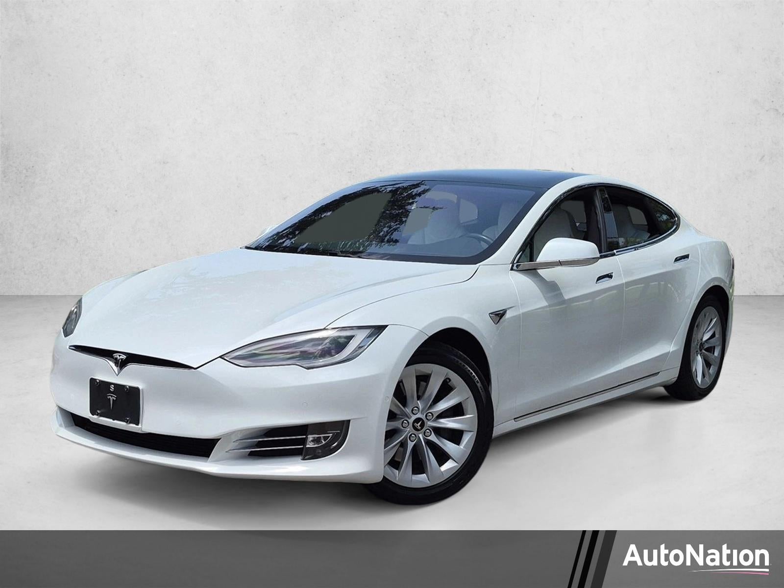 2020 Tesla Model S Long Range AWD *Ltd Avail* in Pearl White Multi-Coat — front three-quarter view