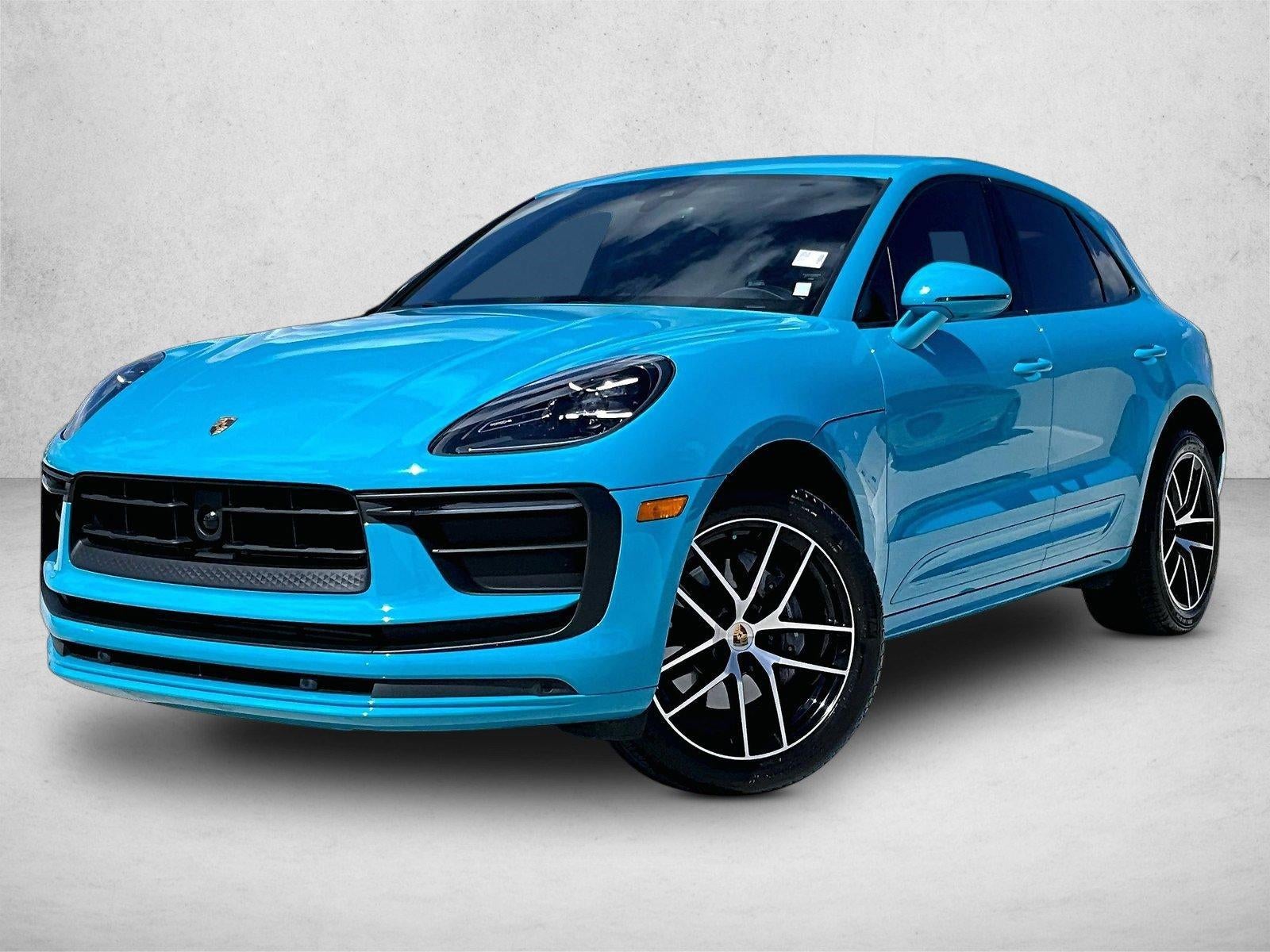 2023 Porsche Macan AWD in Gentian Blue Metallic — front three-quarter view