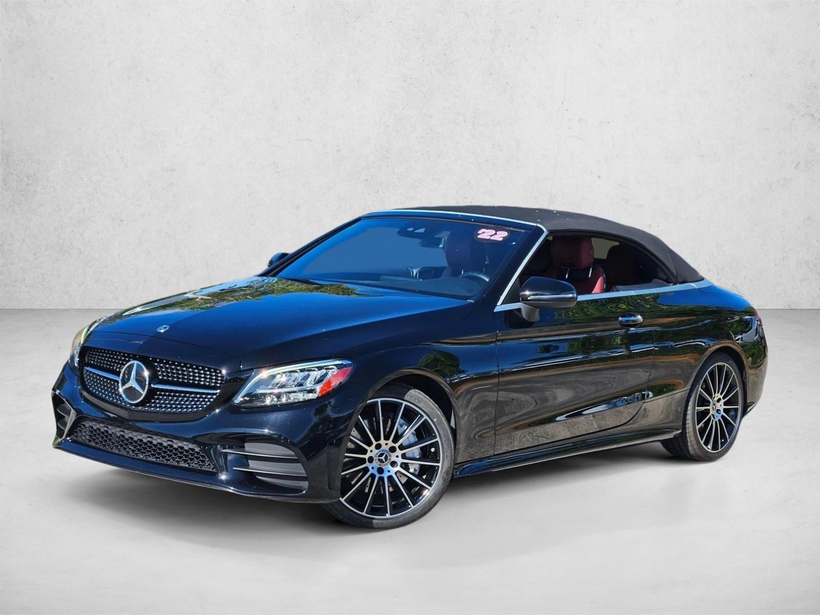 2022 Mercedes-Benz C-Class C 300 Cabriolet in Black — front three-quarter view