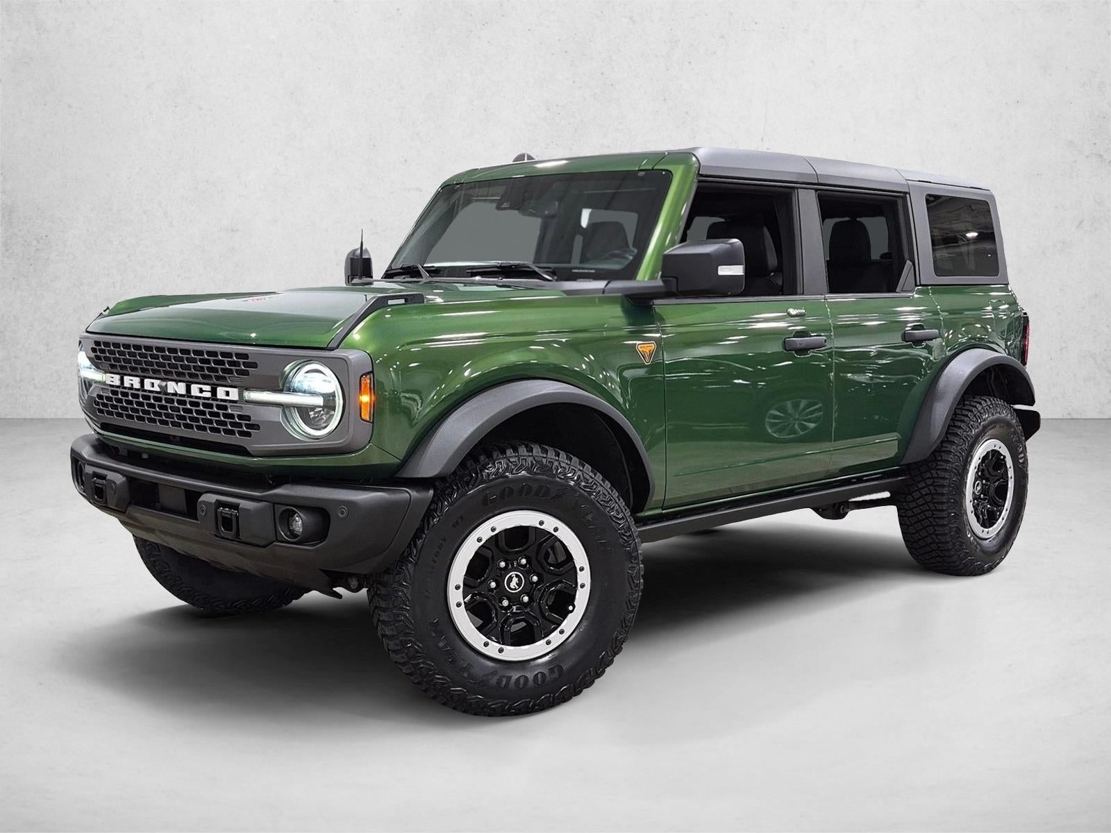 2023 Ford Bronco Badlands 4 Door Advanced 4x4 in Eruption Green Metallic — front three-quarter view