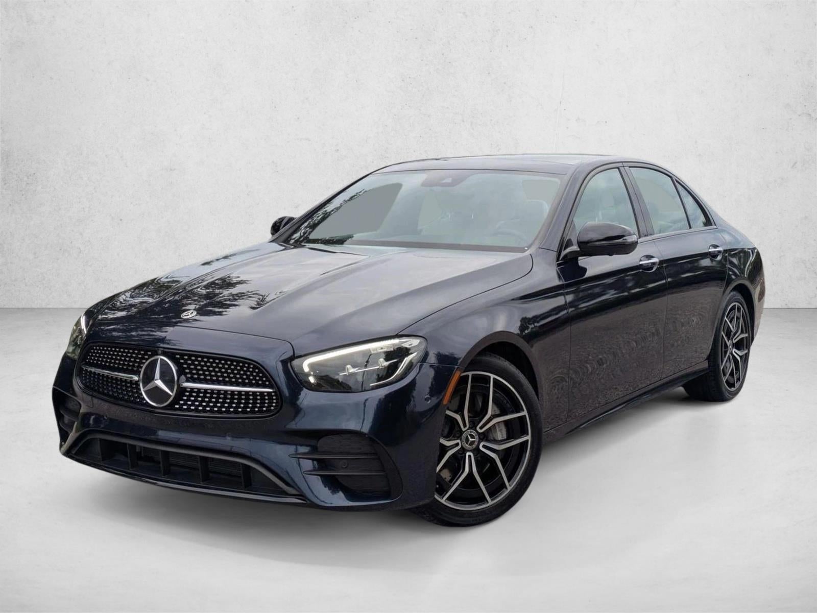 2023 Mercedes-Benz E-Class E 350 RWD Sedan in Nautical Blue Metallic — front three-quarter view